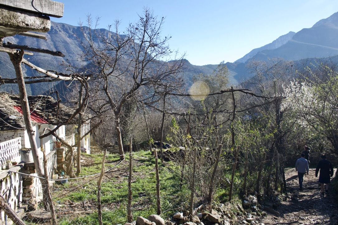 Village, Albania A Village near the Vjosa river in Albania
