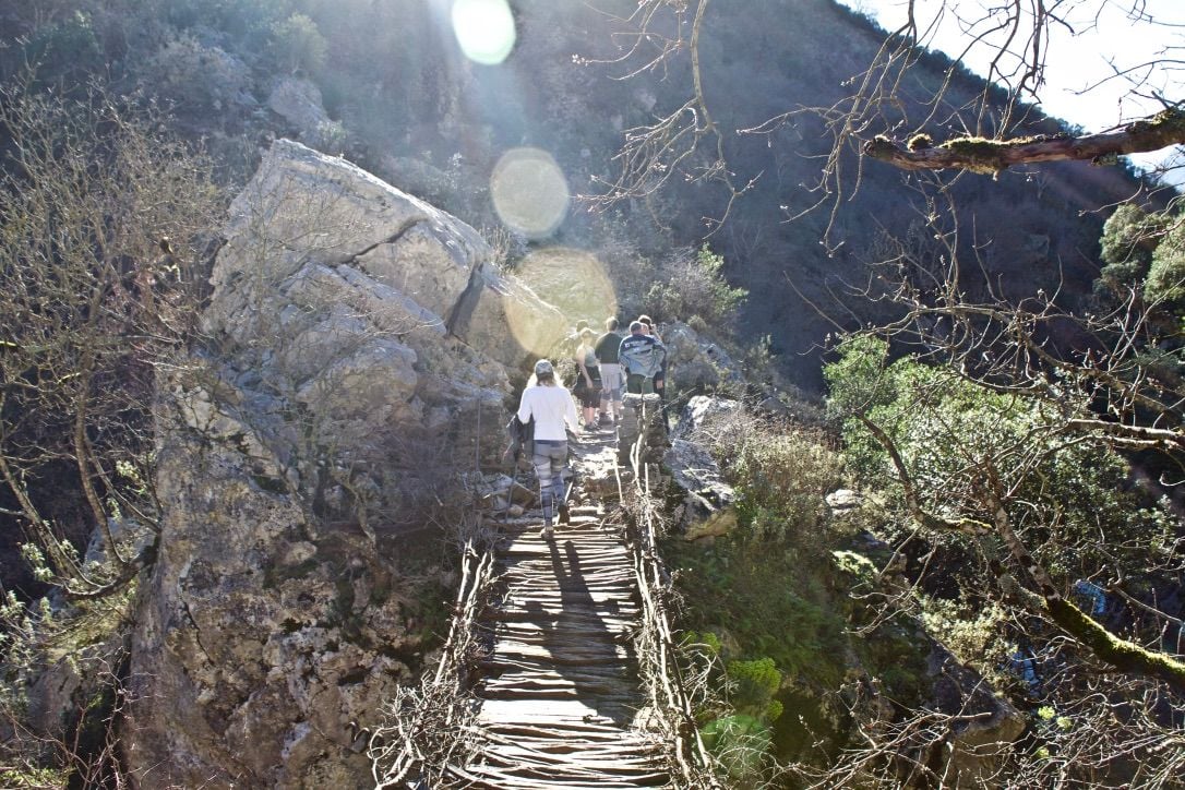 A bridge over the Vjosa River in Albania.