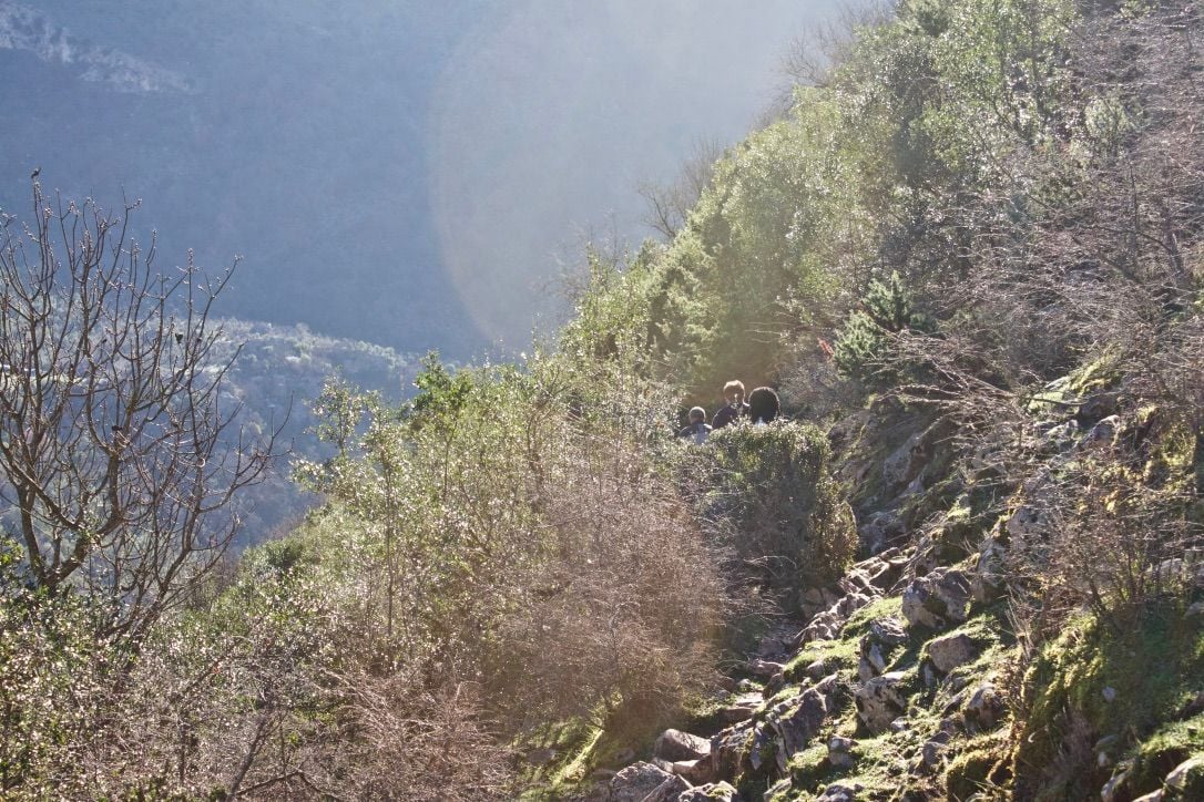 Walking in the mountains of Albania.