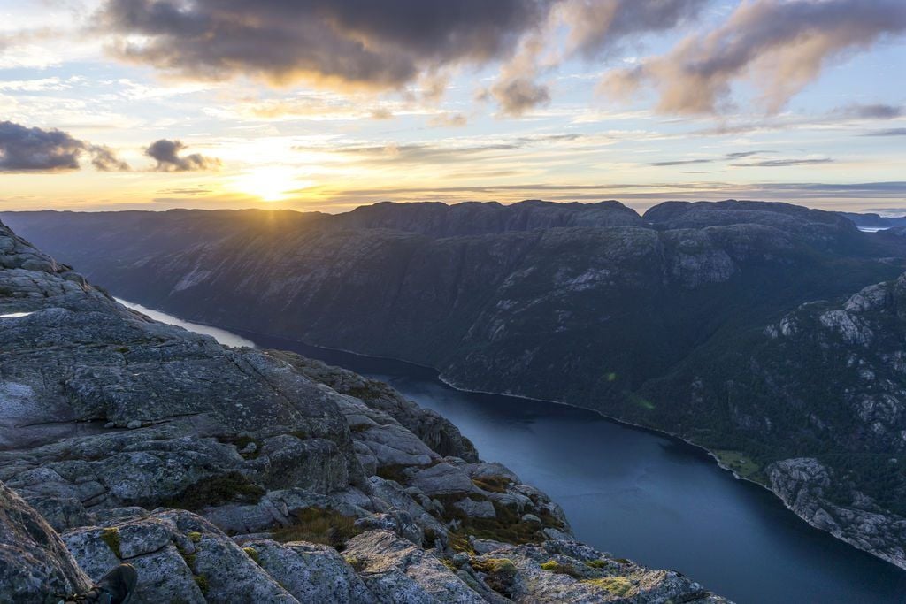 The stony landscape of the Lysefjord in Norway