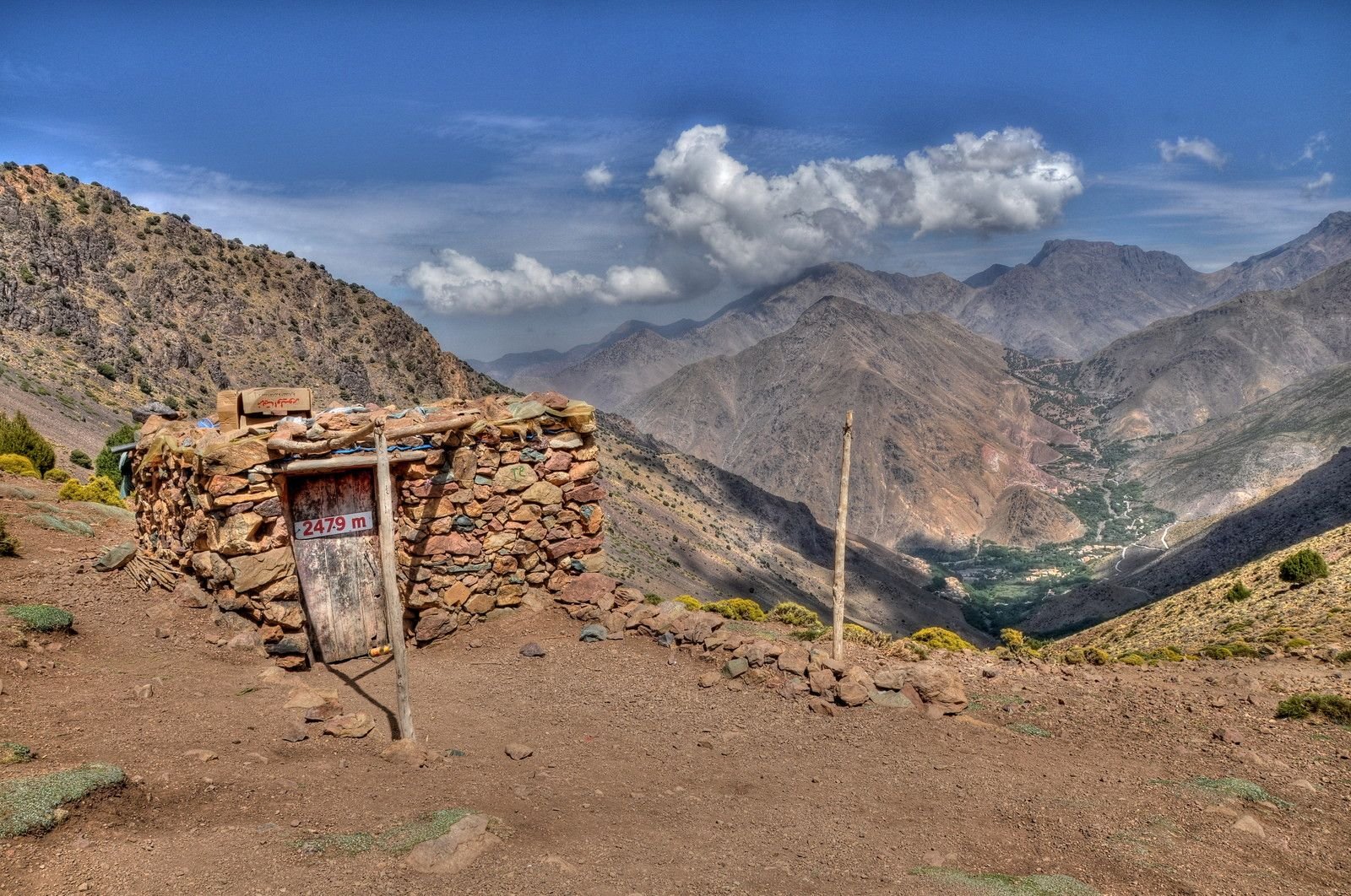 A small refuge in the Atlas Mountains, at an elevation of 2,479m