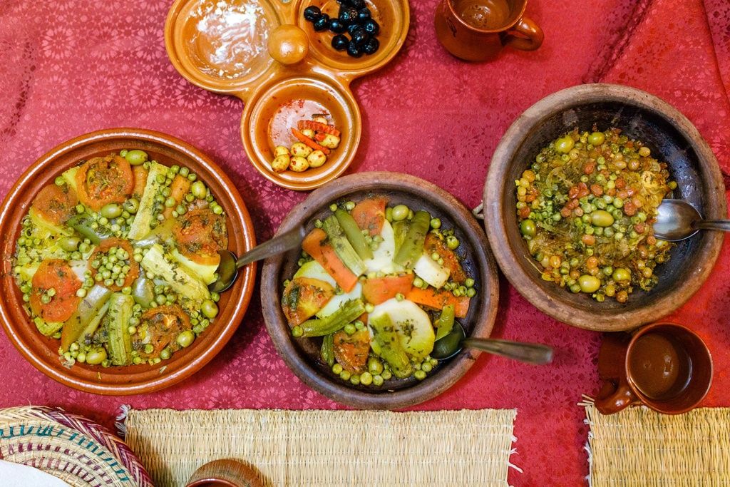 Vegetable tagines in Morocco