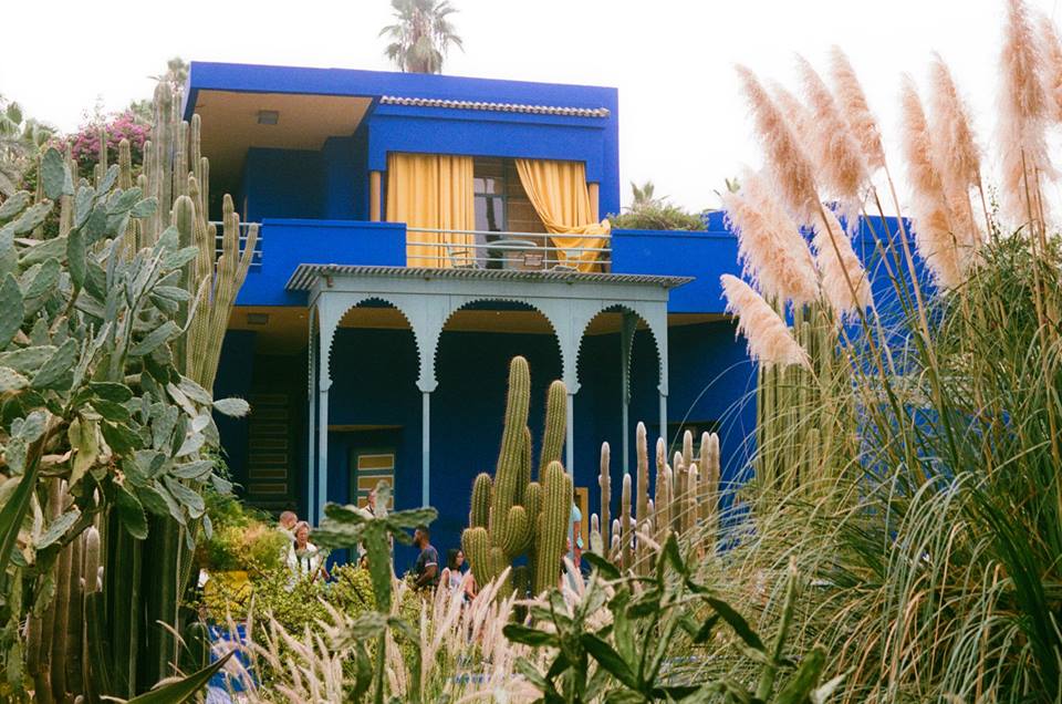 A colourful blue house in Marrakech, Morocco