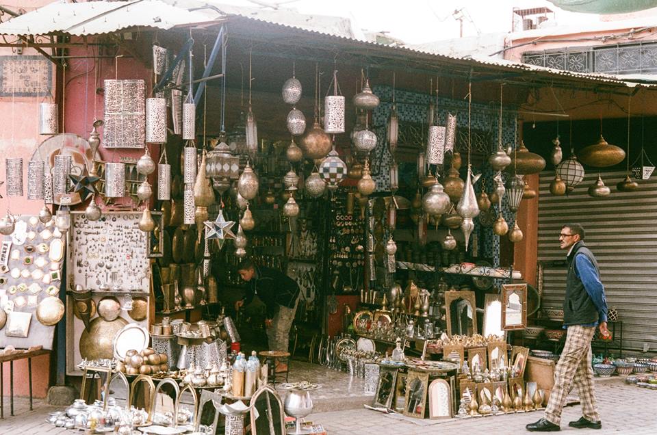 Souk, Marrakech, Morocco A stall in the souk of Marrakech, the capital of Morocco