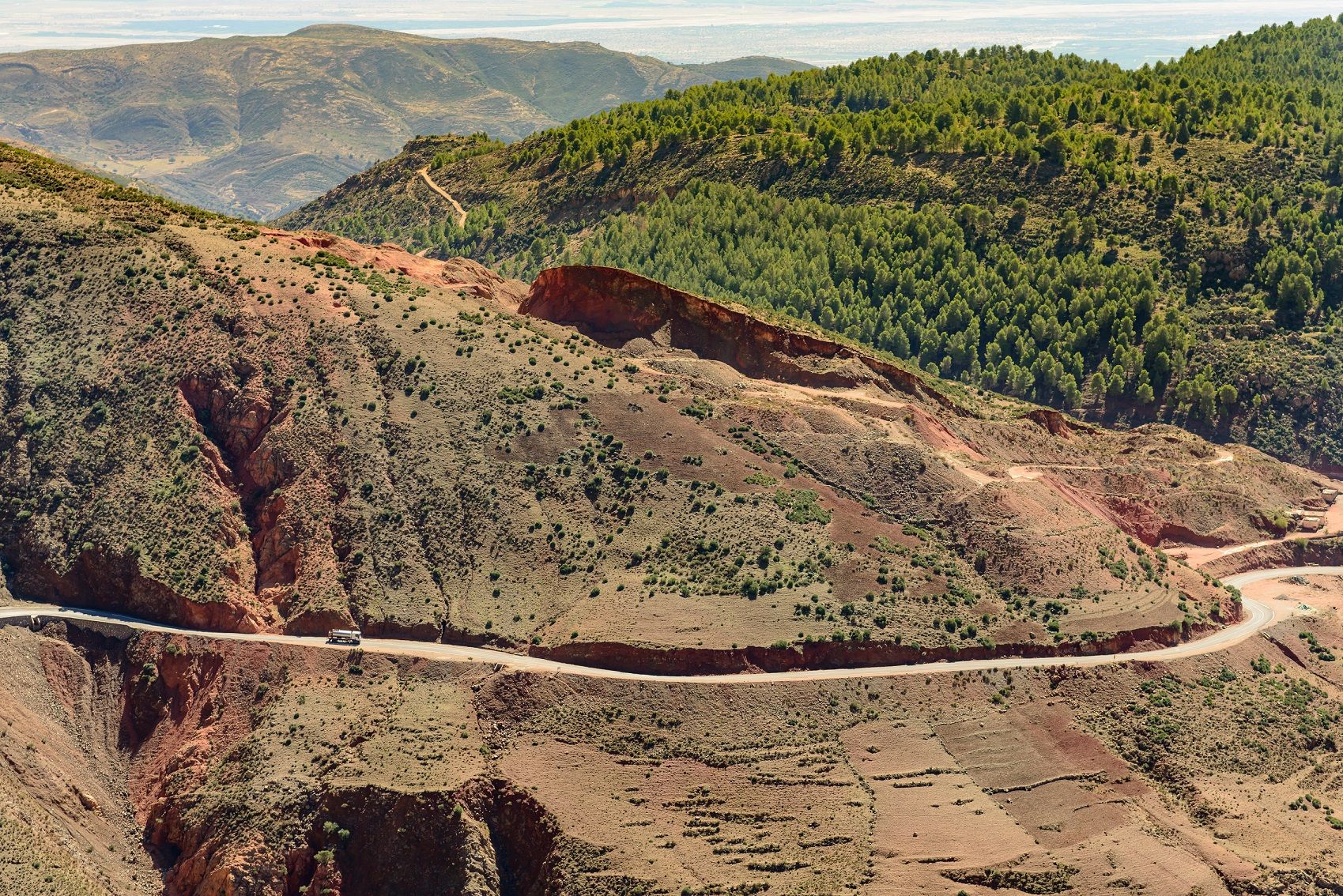 A winding mountain road in Morocco