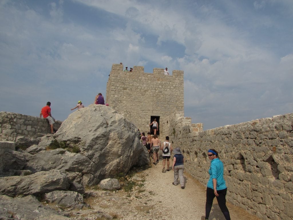 The Medieval Fortress above Omis Town in Croatia's Dalmatia Region