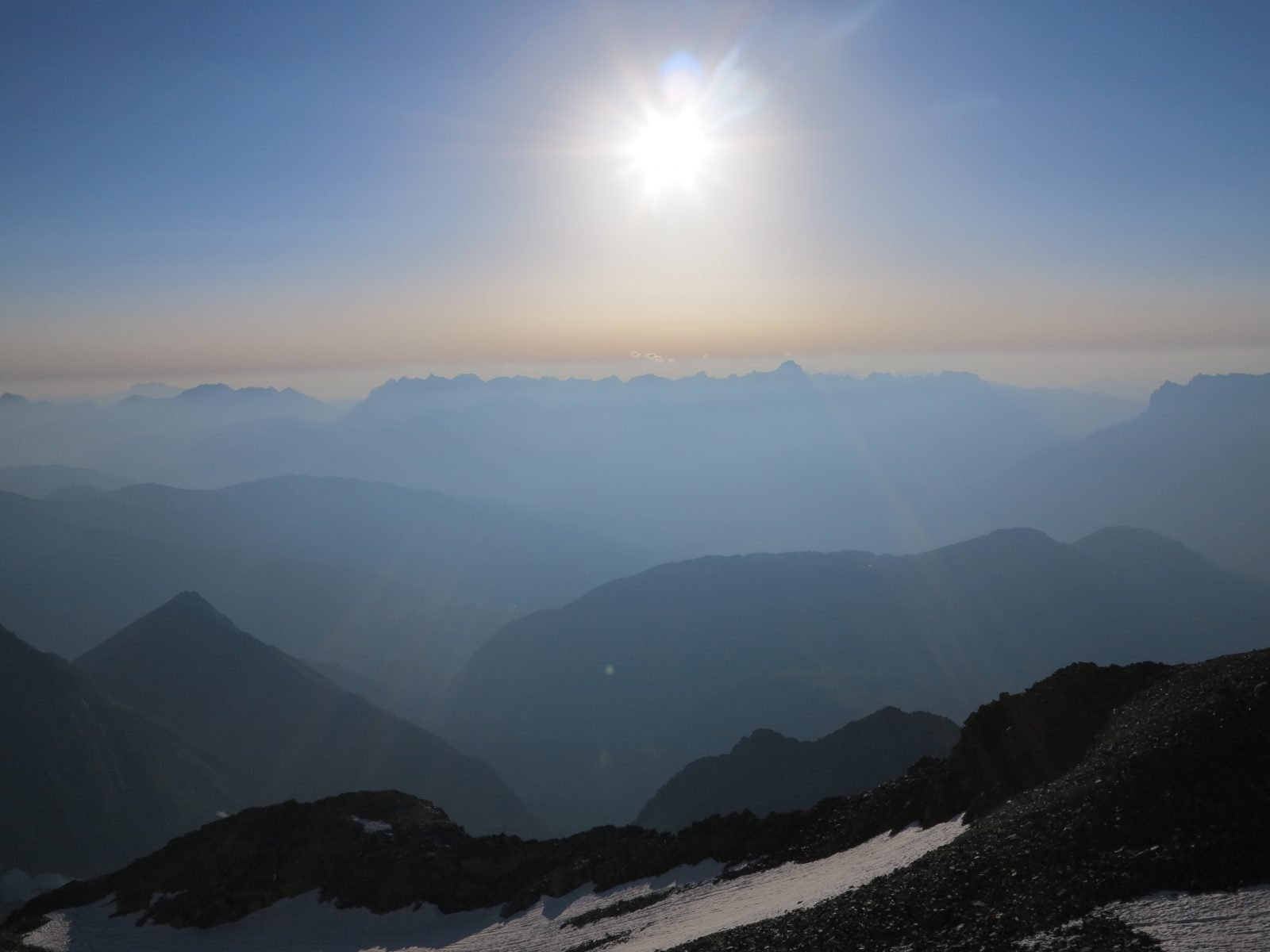 View from the Refuge de Tete Rousse towards the Aravis mountain range - Mont Blanc climb