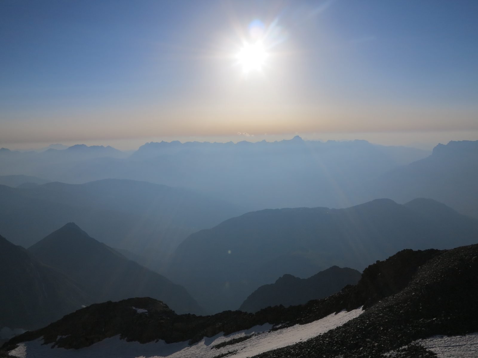 View from the Refuge de Tete Rousse on the Mont Blanc climb