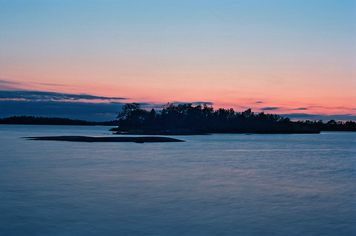 The Saint Anna Archipelago, Sweden, at sunset.