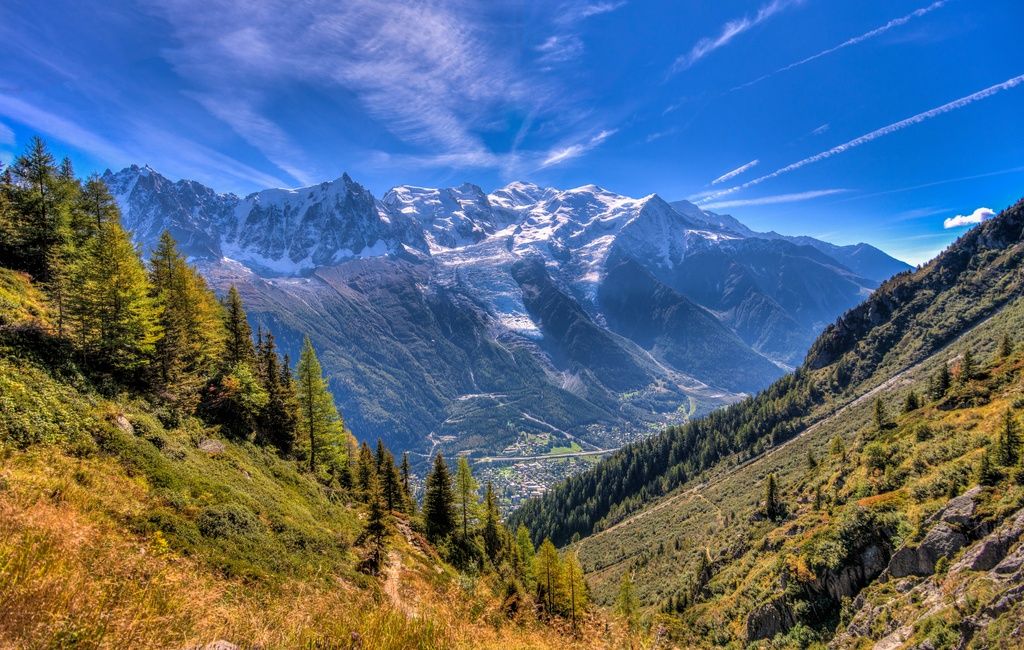 The views down the valley on the Tour du Mont Blanc.