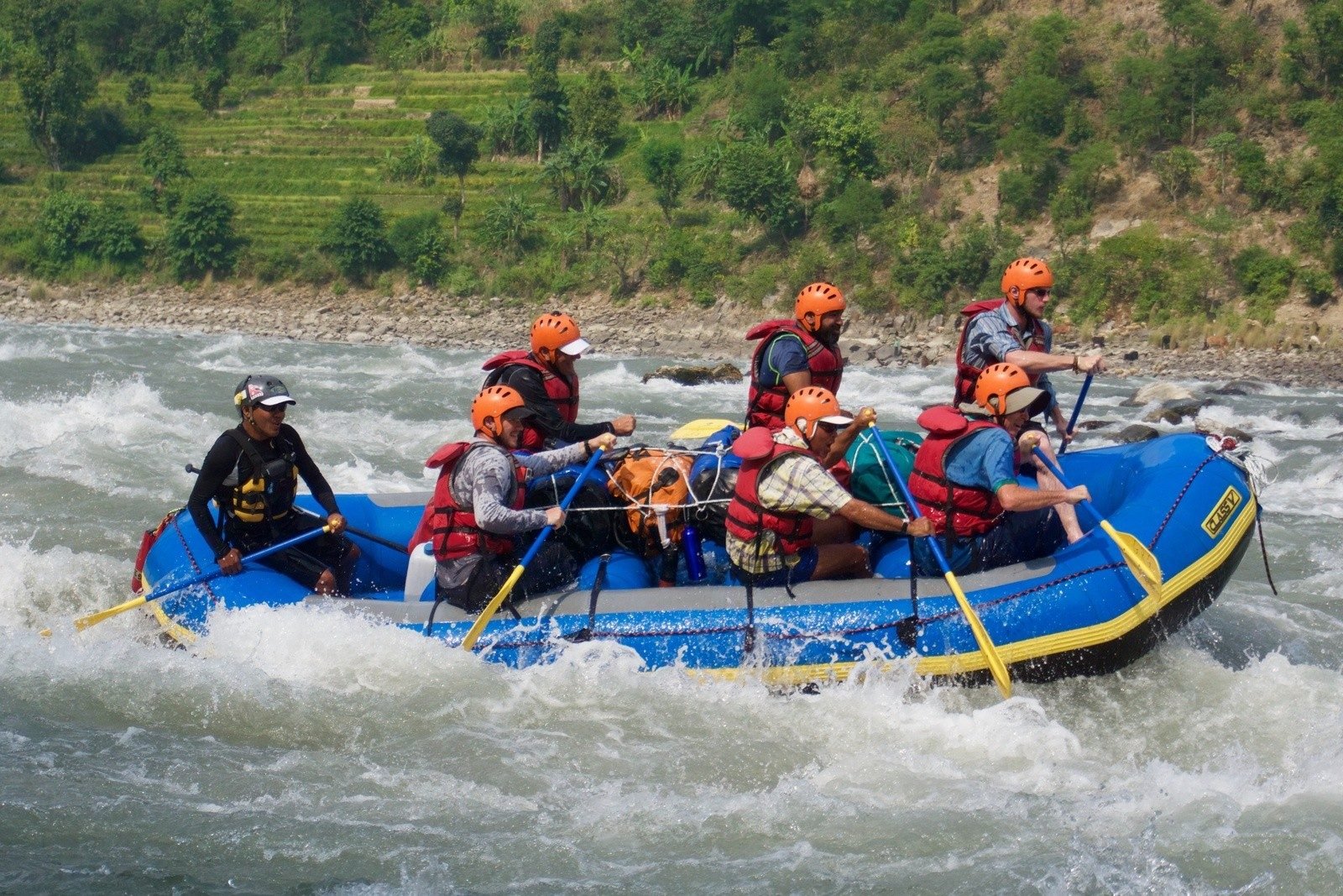 white water rafting on the sun kosi river