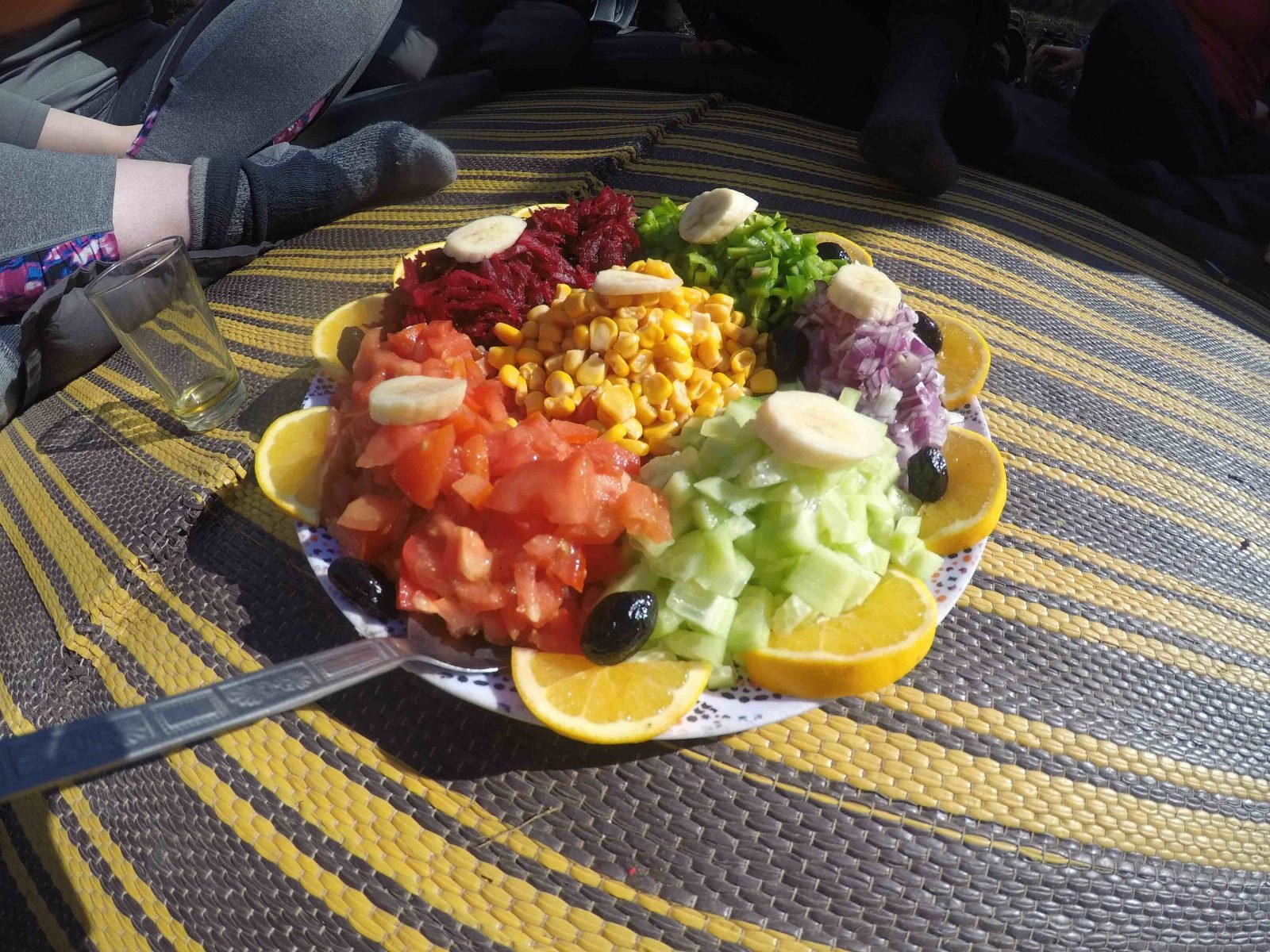 A plate of salad.