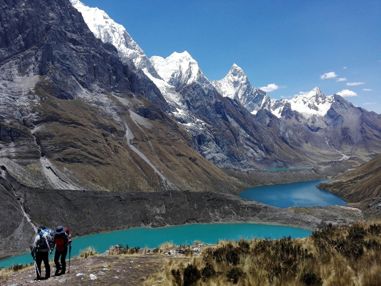 Trekkers on the Cordillera Huayhuash Circuit in Peru.