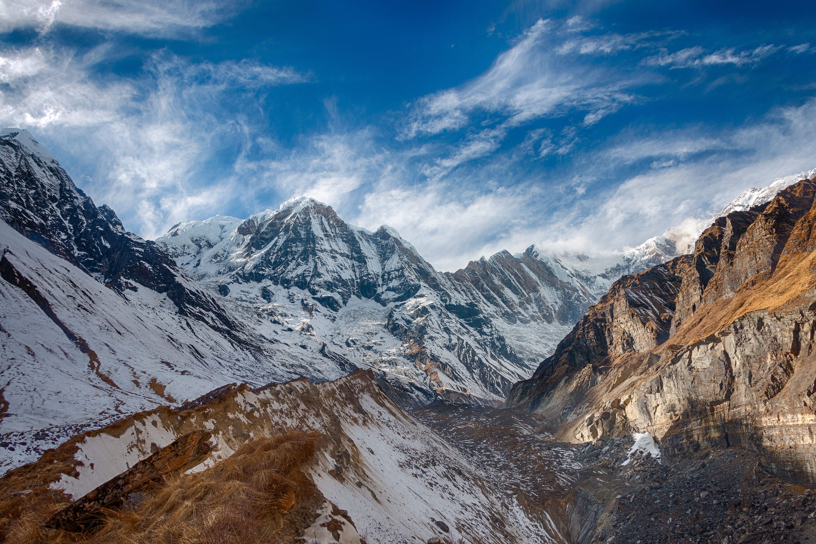 The remarkable Annapurna mountains, home to the Annapurna Circuit and Sanctuary Trail