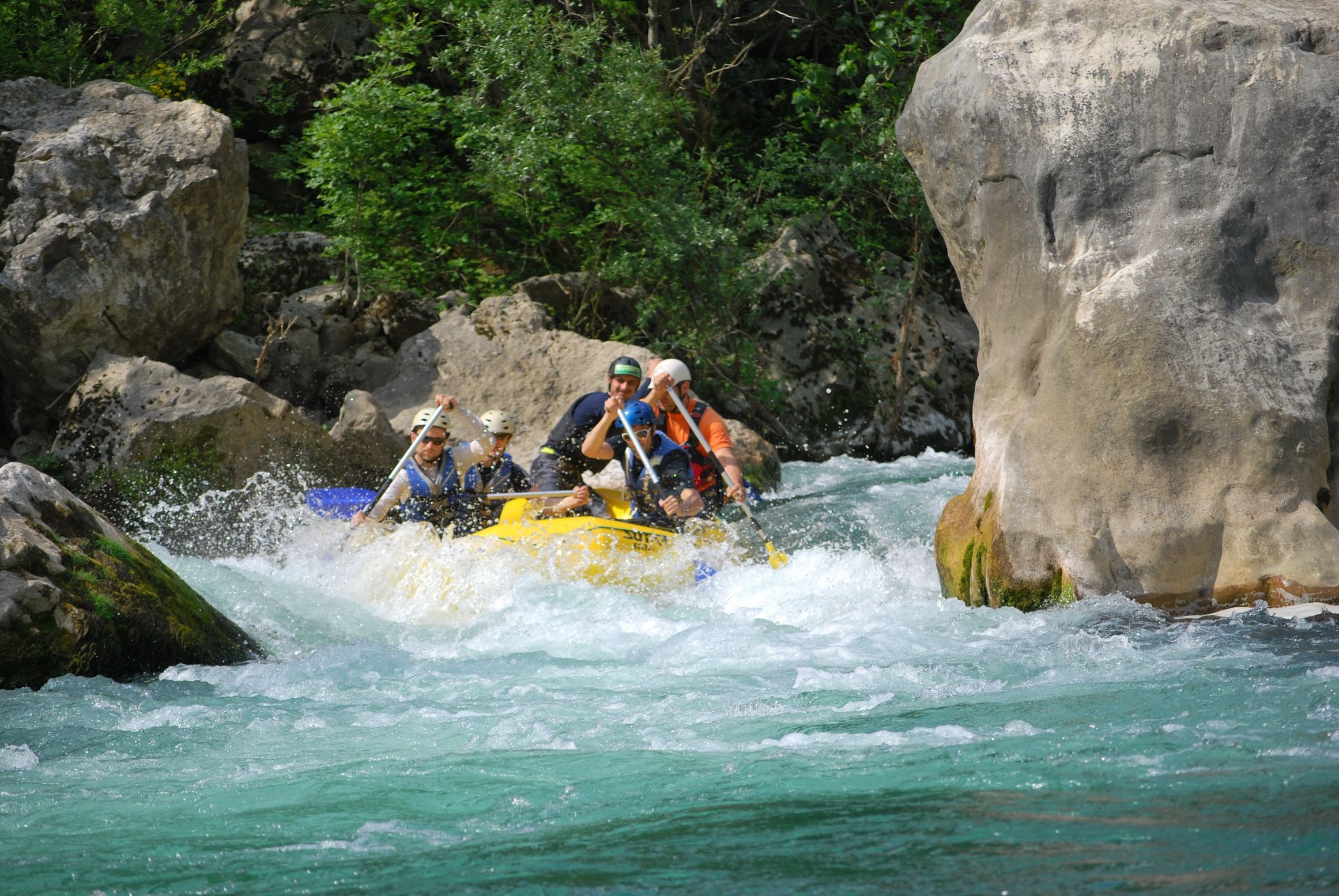 Rafting in the Cetina River on the Dalmatian Coast in Croatia