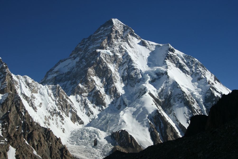 The summit of K2, the second highest mountain in the world