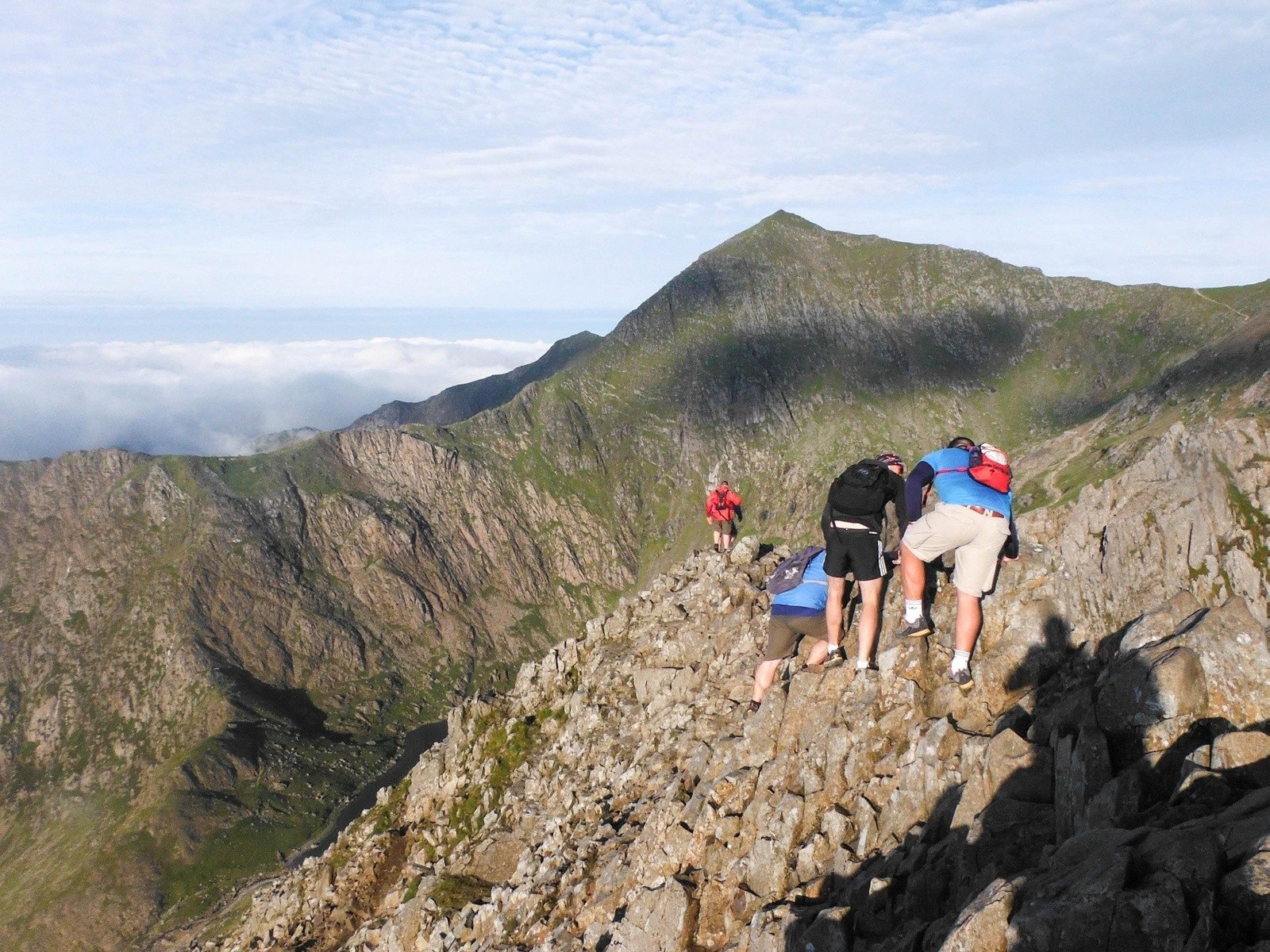 Crib Goch with Snowdon in the background