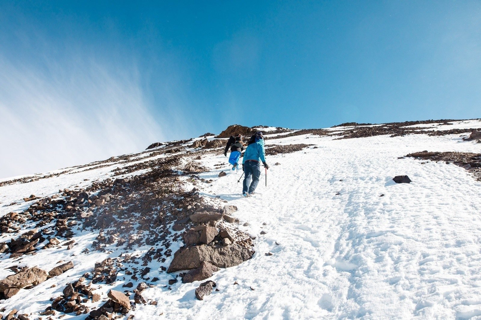 Mount Toubkal in winter, the highest mountain in North Africa