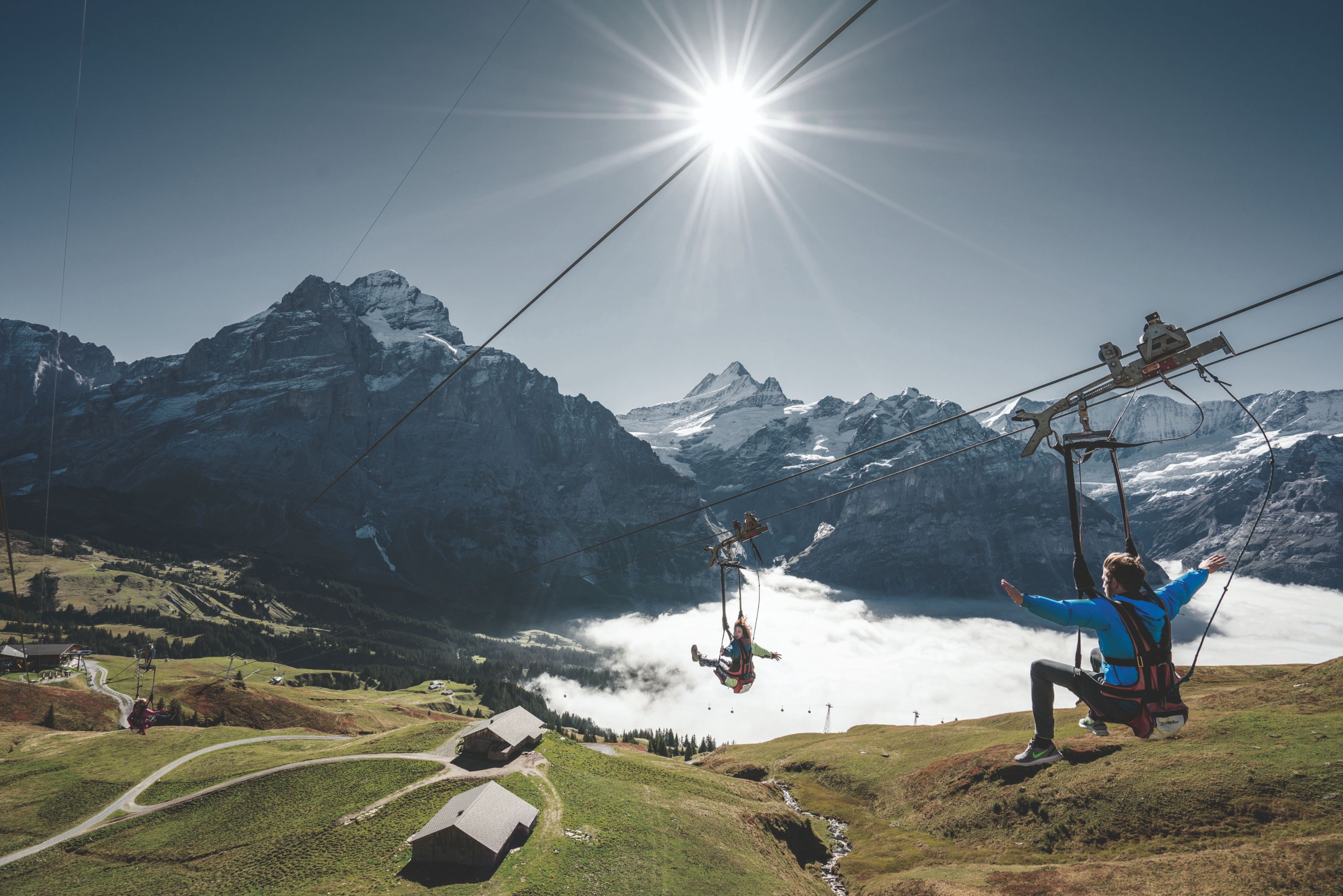 Ziplining in Jungfrau, Switzerland