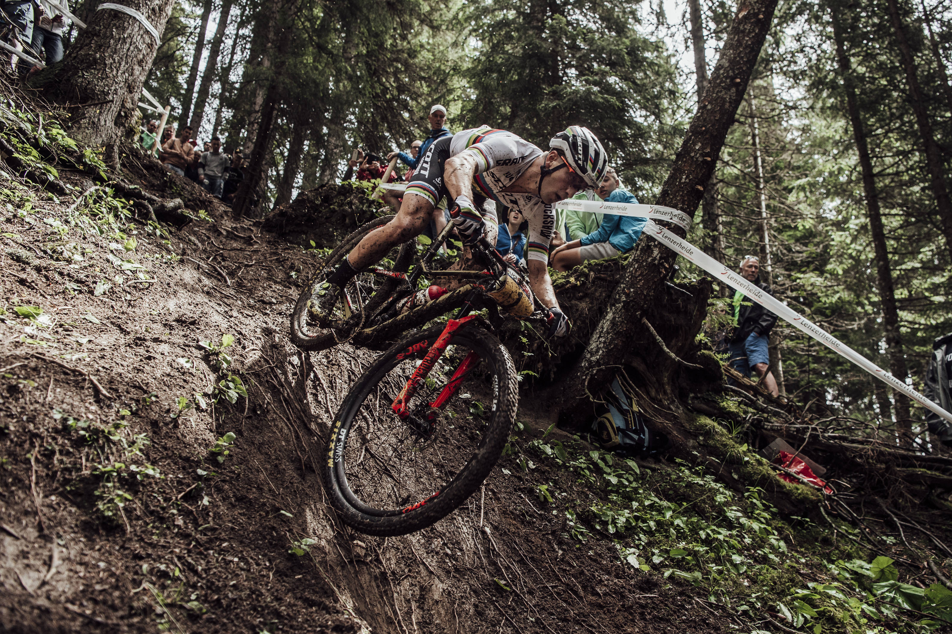 Nino Schurter mountain biking in Lenzerheide, the Swiss Alps