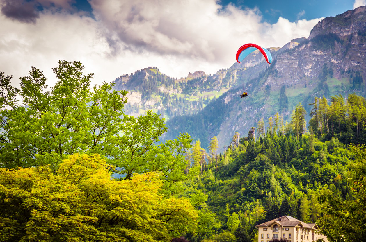 Paragliding in Interlaken, the Swiss Alps