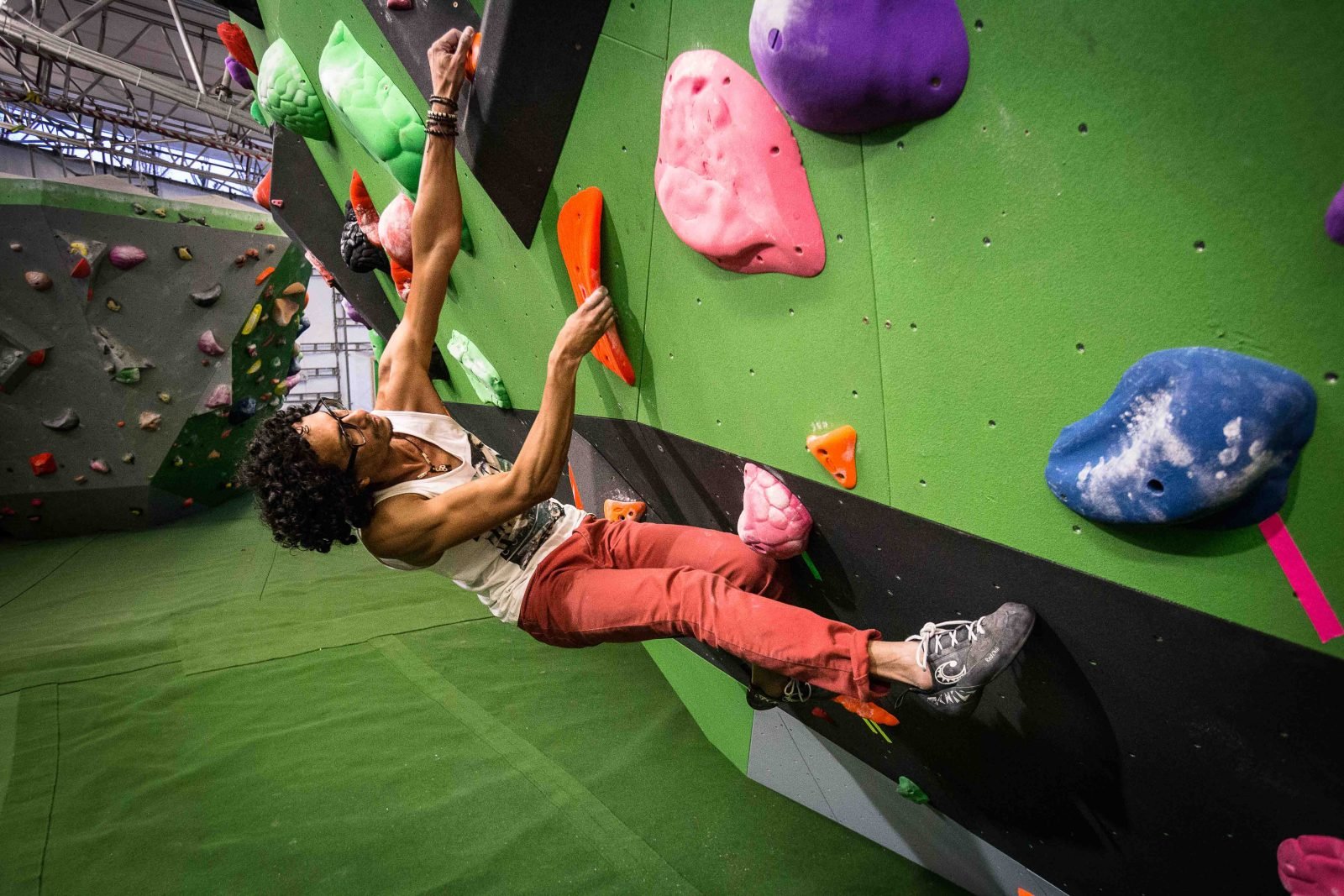 Bouldering at Mile End Wall, London