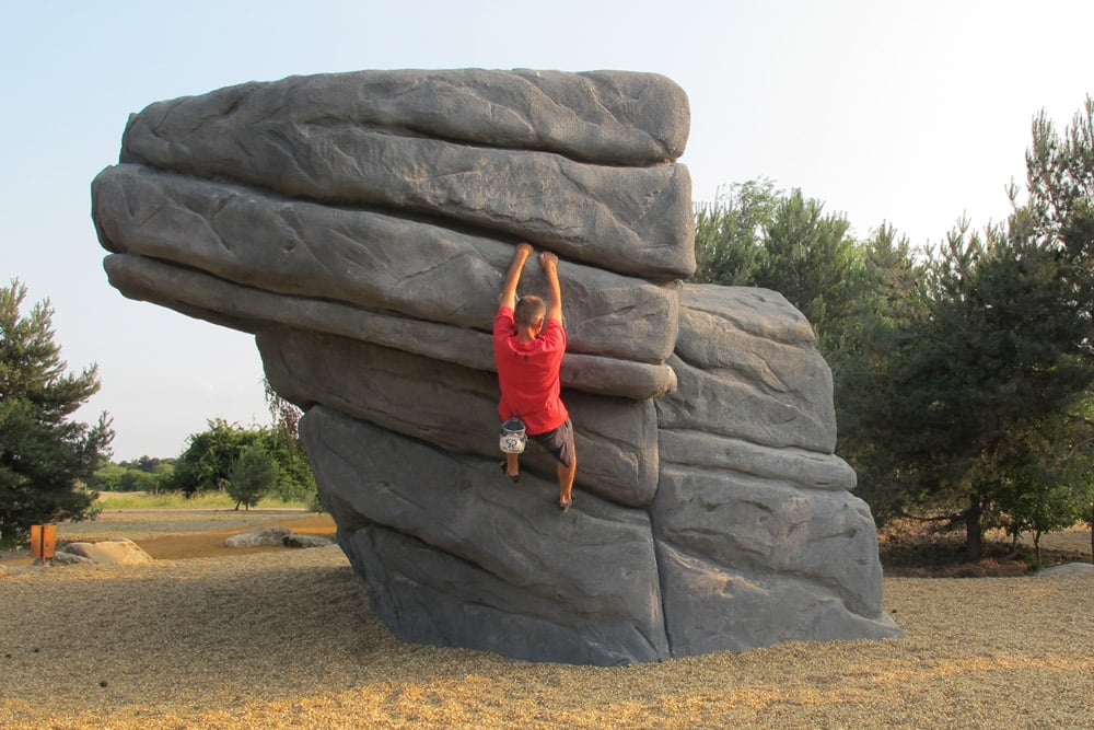 Bouldering at Fairlop Waters Country Park.
