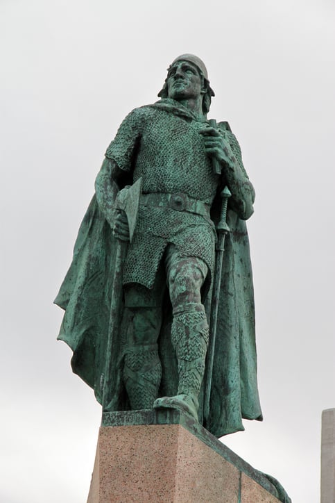 A statue of Leif Erikson in Reykjavik, Iceland.