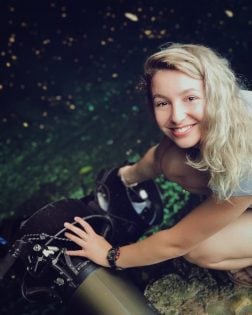 Katy Fraser, an underwater camera operator.