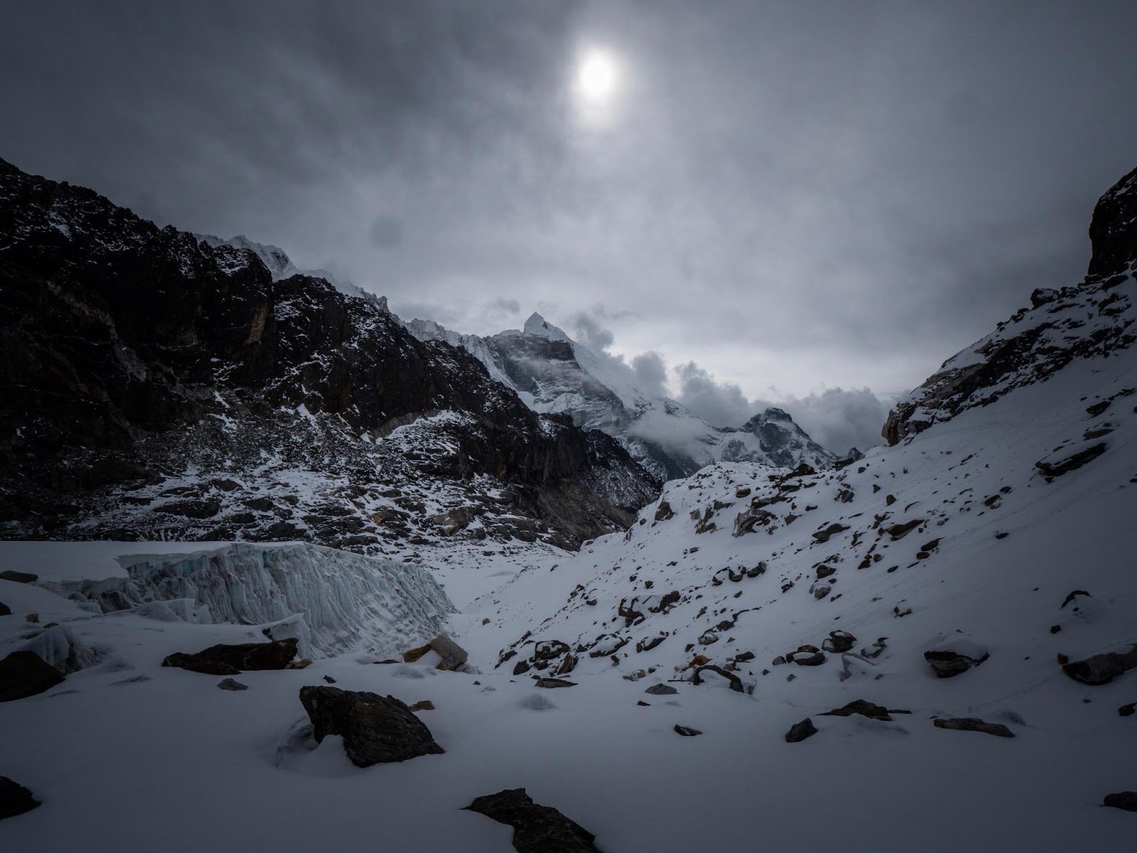 The view looking back at Dzlongla, in the Himalayas