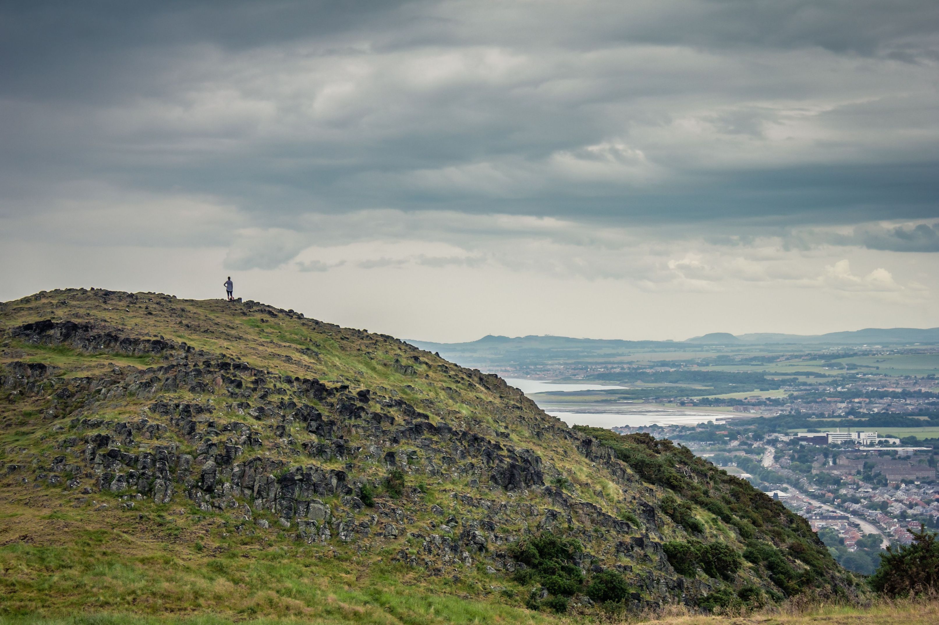 The stunning Arthur’s Seat, looking out over the ocean, North Berwick and the city of Edinburgh on the Seven Summits hike.