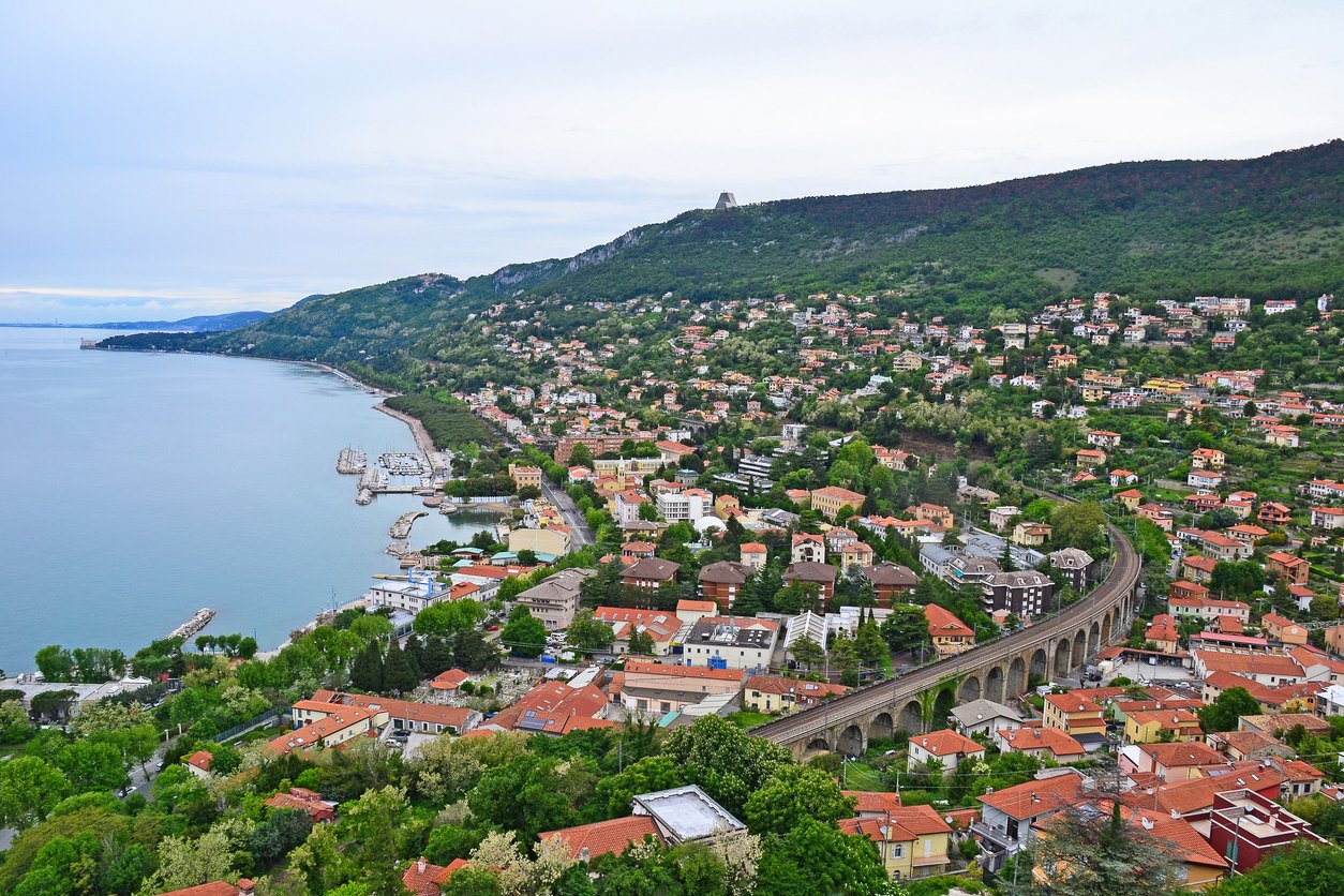 View of Ankaran city, a city on Slovenia's coast.