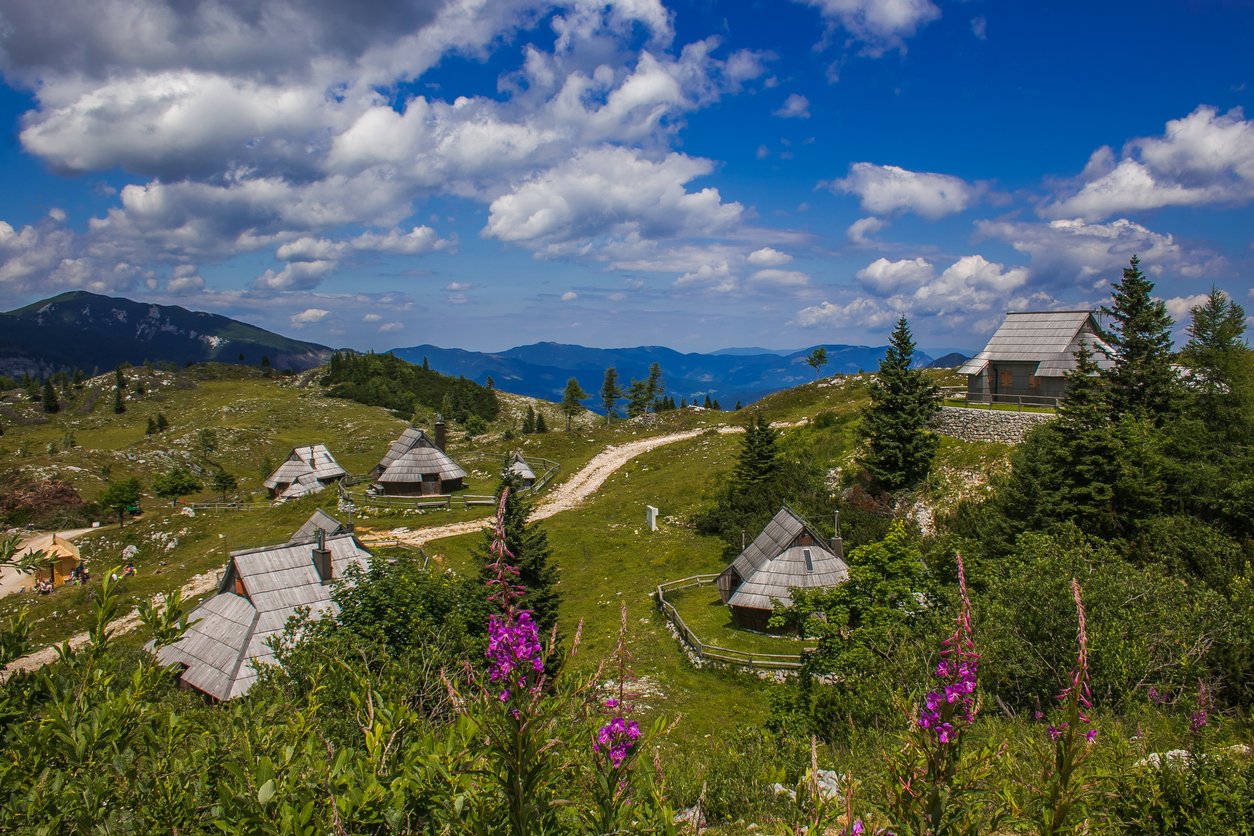 A summer view in the Kamnik–Savinja Alps northeast of Kamnik, Slovenia