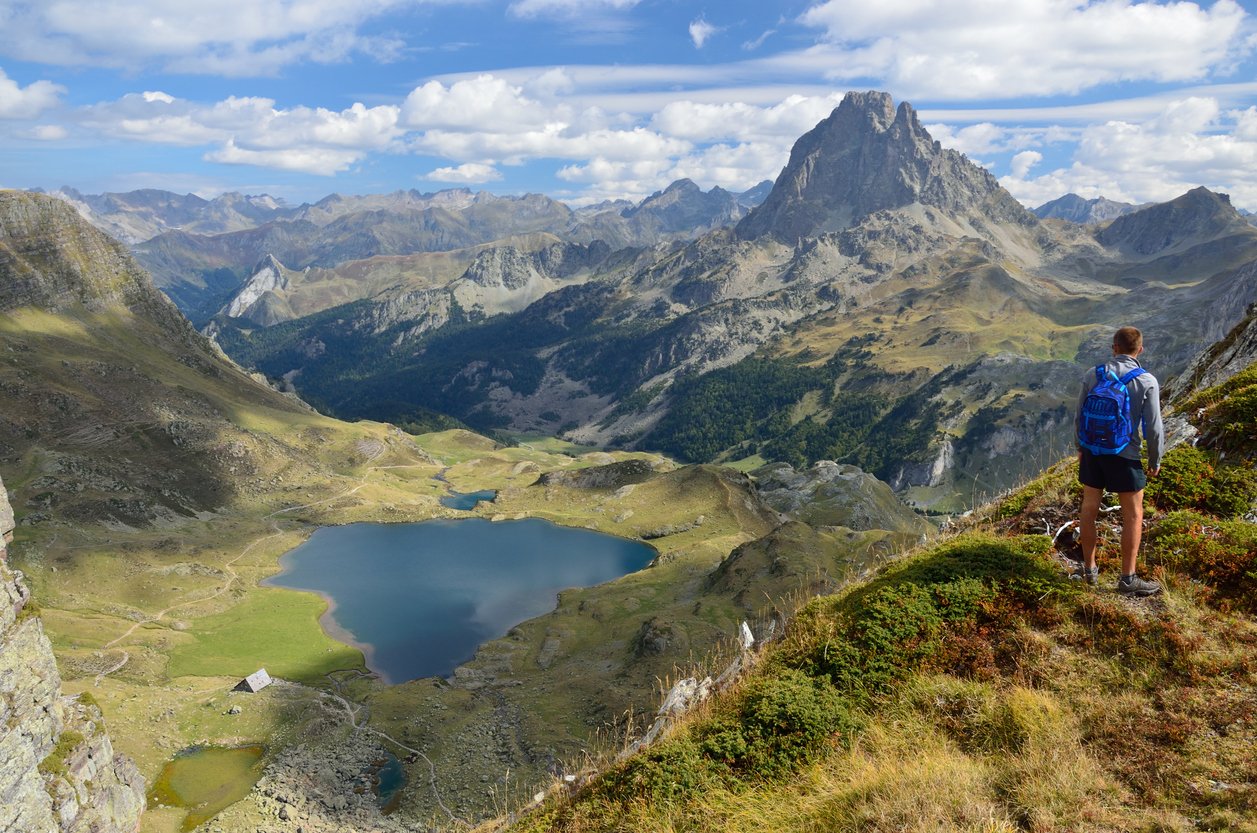 Pic du Midi d’Ossau and remote mountain ranges in the Pyrenees