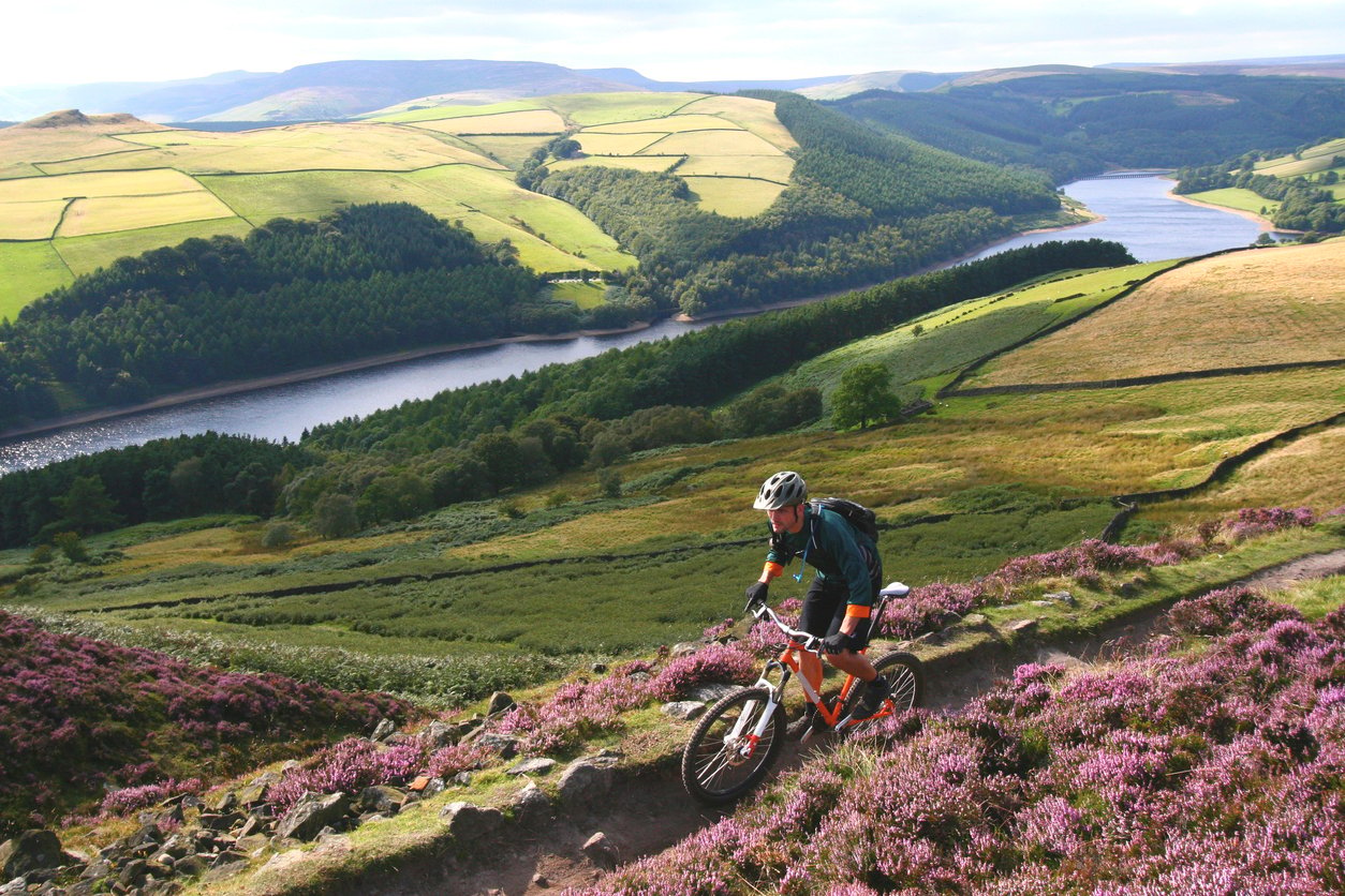 Mountain Biking in The Peak District National Park. The Great north trail runs through the park.