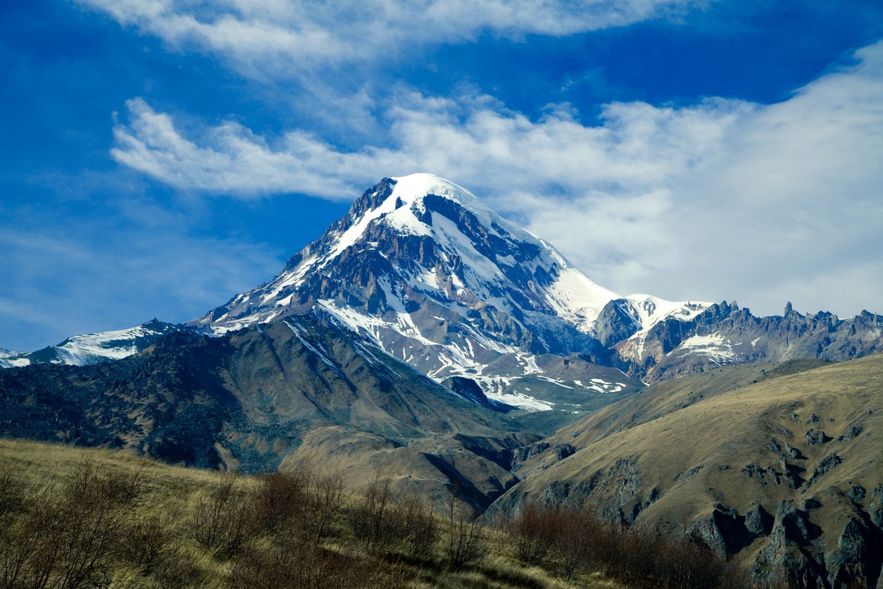 A view of Mount Kazbek.