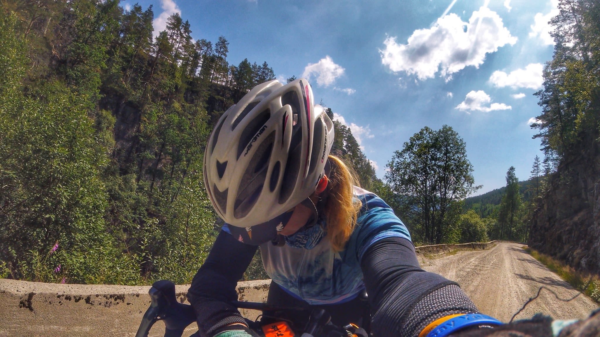 Laura Kennington doing the North Sea Cycle route in Norway