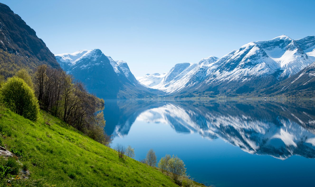 Panorama of Nordfjord in Norway
