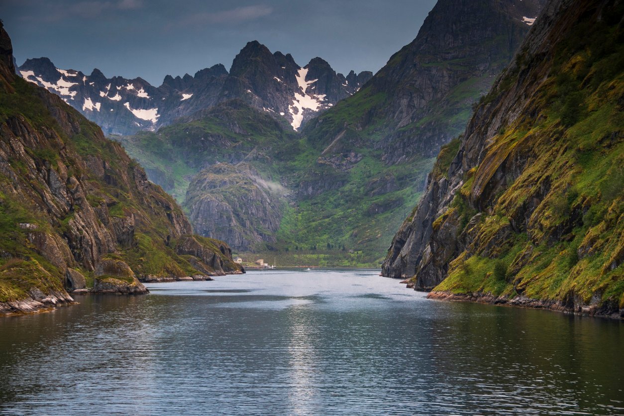 Trollfjord on the Coast of Norway as seen from a cruise ship