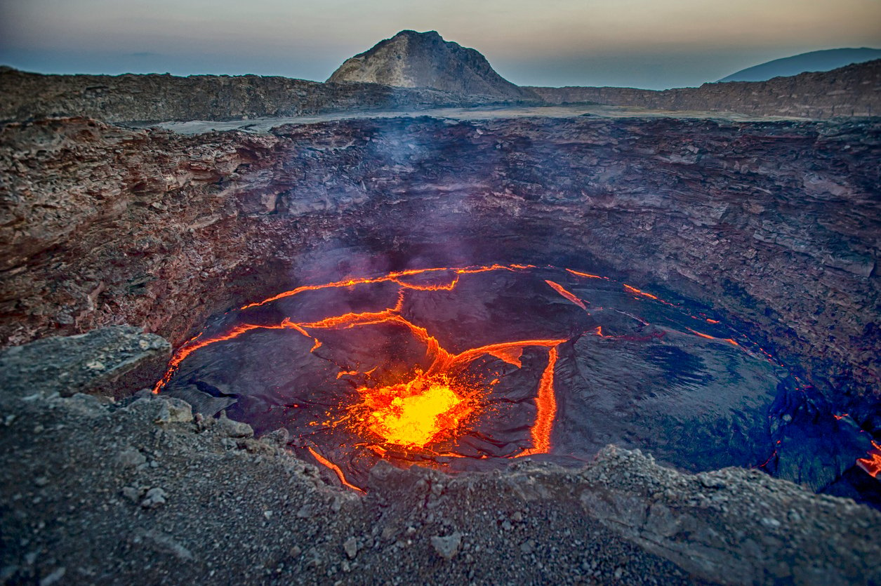 View from the crater rim of Erta Ale – one of the most active volcanoes in the world | iStock: guenterguni
