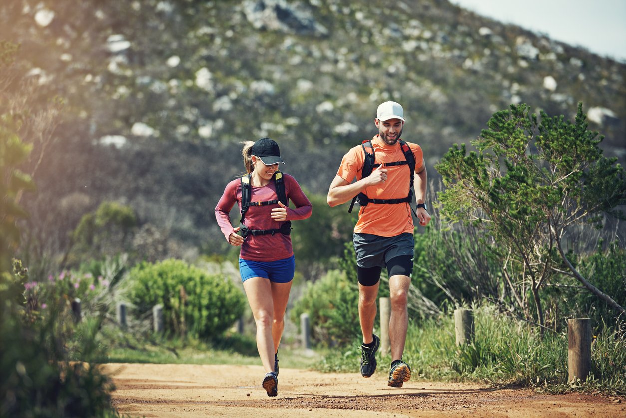 Two 'fastpackers' out for a run.