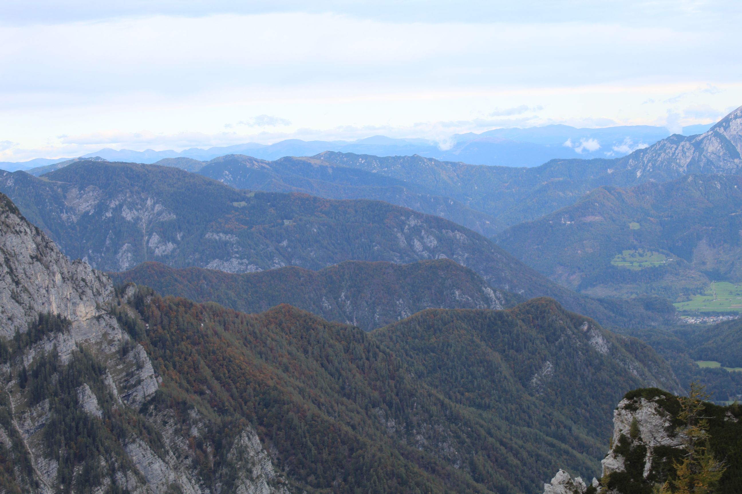 The stunning valley and mountain views from the Julian Alps.