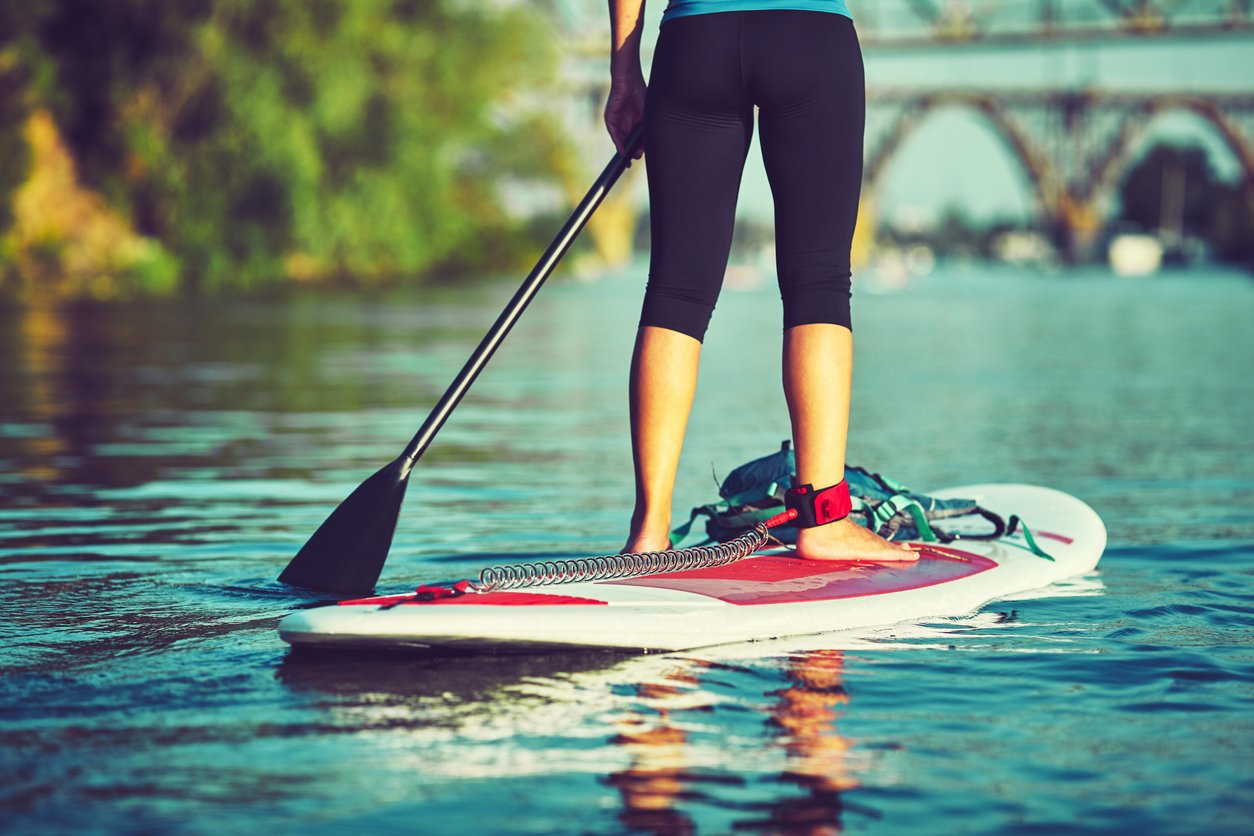 Stand up Paddleboarding (SUP) on clear blue water | iStock: 6okean