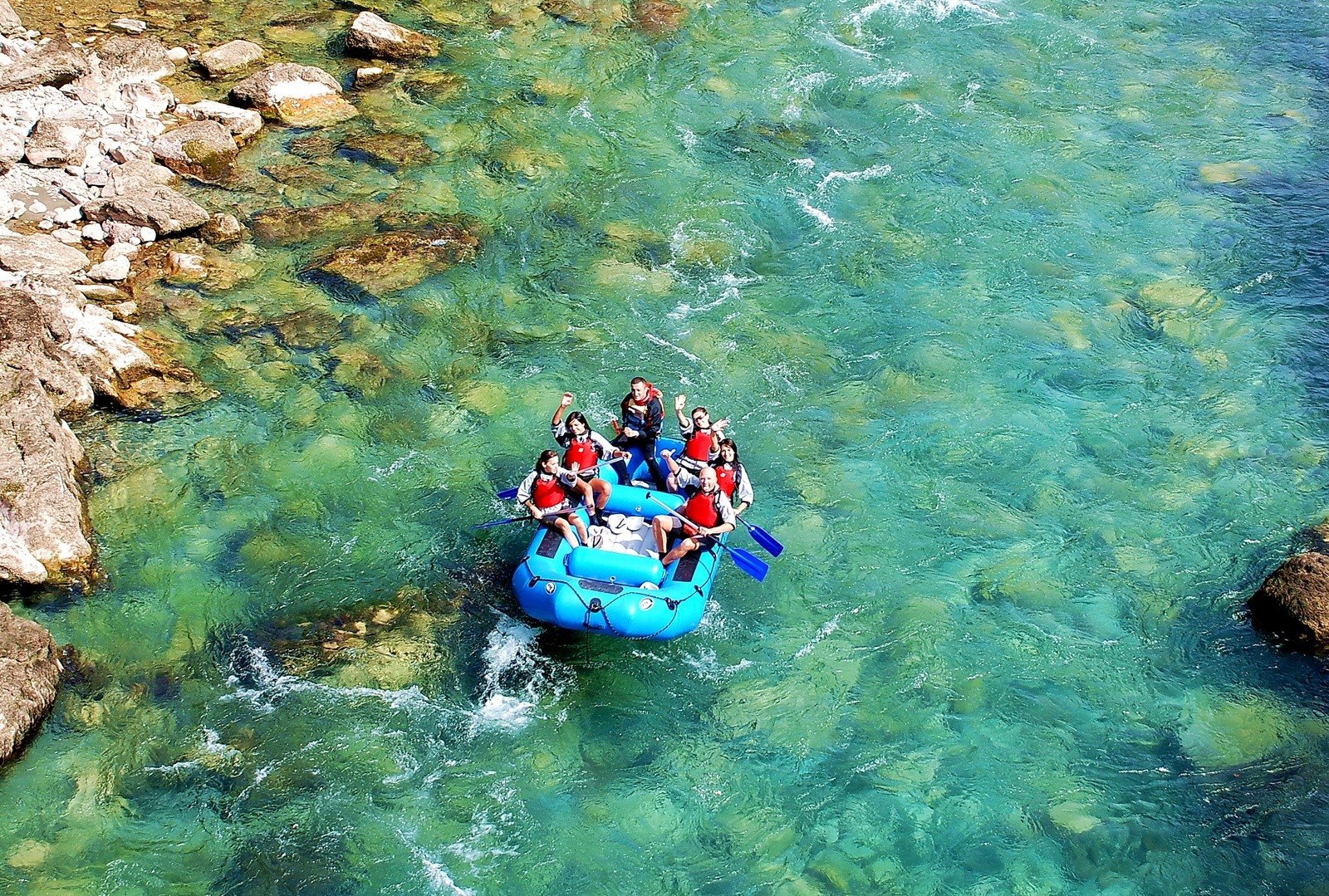 People in a raft 