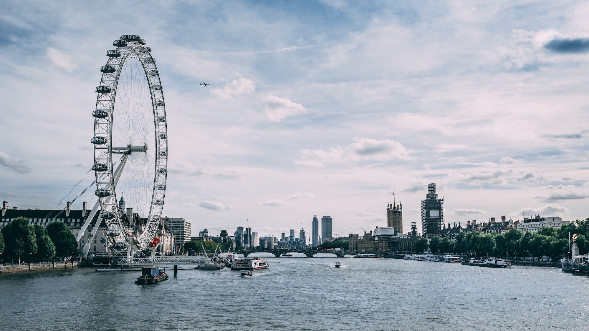 A view of the River Thames and the London Eye