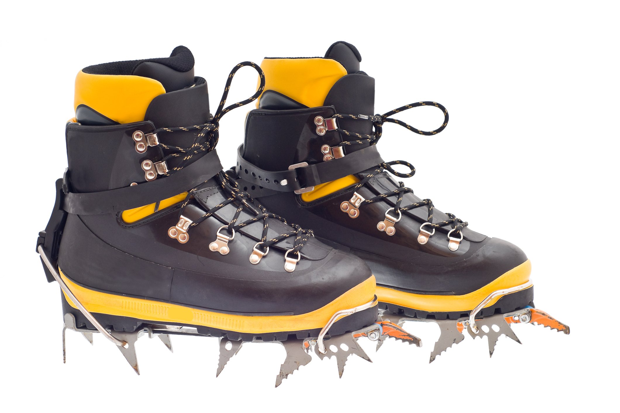 A pair of B3 hiking boots with C3 crampons