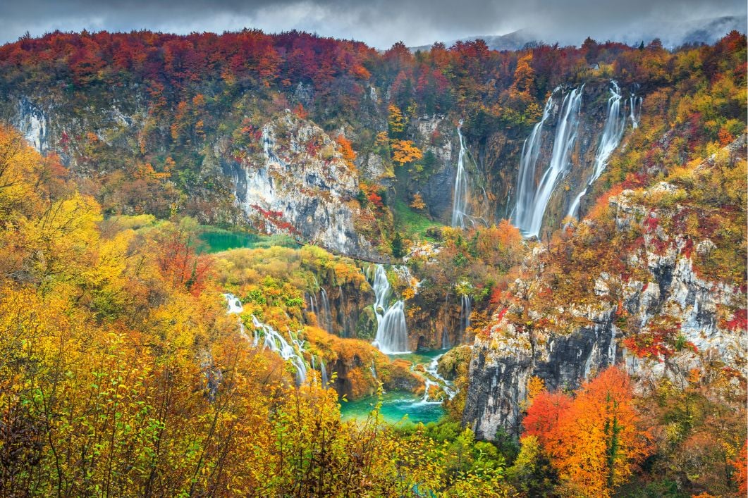Plitvice Lakes National Park in Croatia in Autumn.