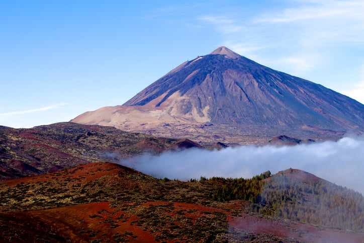 Mt Teide, the volcano and high point of the island of Tenerife. Hiking in the Canary Islands.