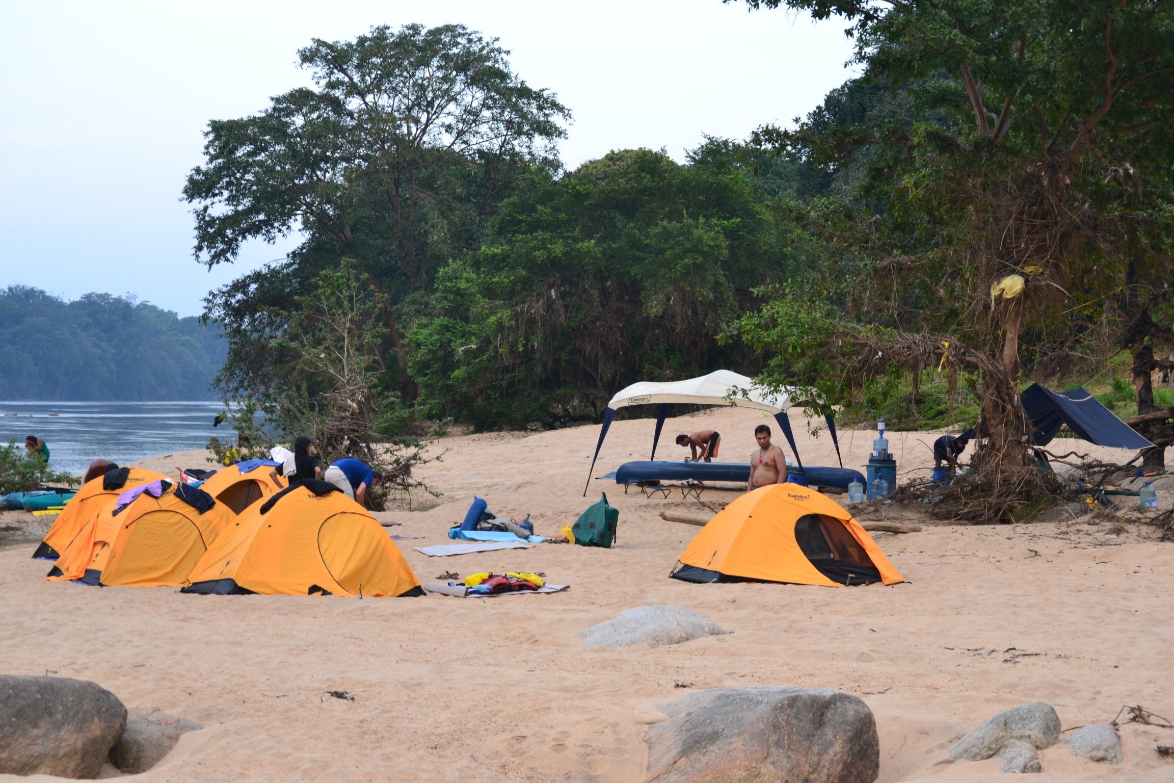 Wild camping on the beautiful, empty beaches of Sri Lanka, with views out over the nearby river. Eyes peeled for wildlife.