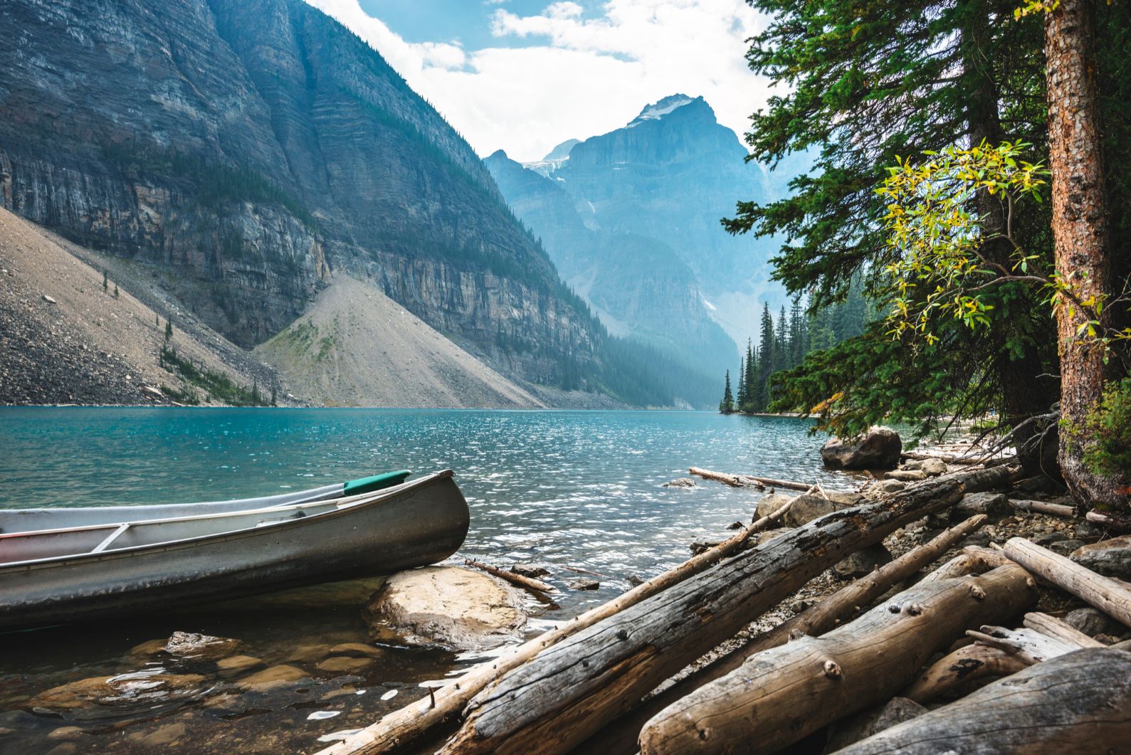 Canoe in beautiful natural surroundings
